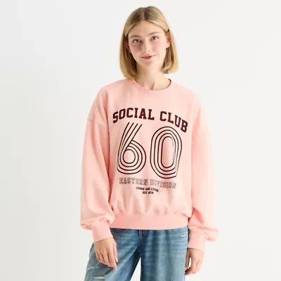 Arizona Womens Juniors Crew Neck Long Sleeve Sweatshirt