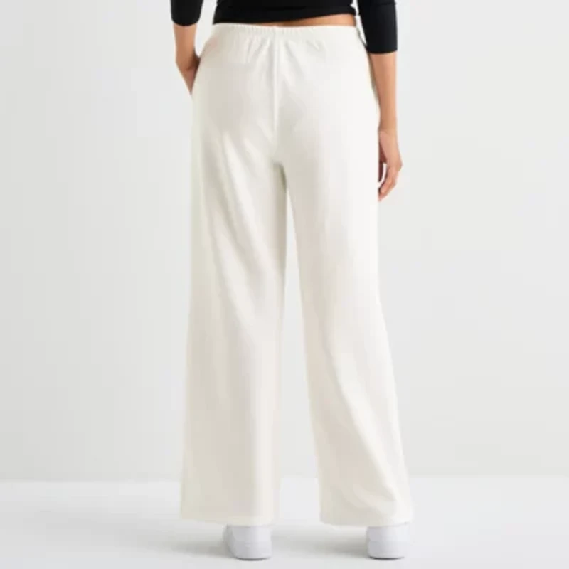 Forever 21 Womens Wide Leg High Rise Juniors Fleece Jogger Pant