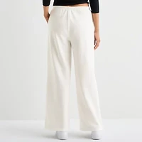 Forever 21 Womens Wide Leg High Rise Juniors Fleece Jogger Pant
