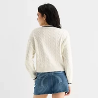 Forever 21 Juniors Womens Crew Neck Long Sleeve Cable Knit Pullover Sweater