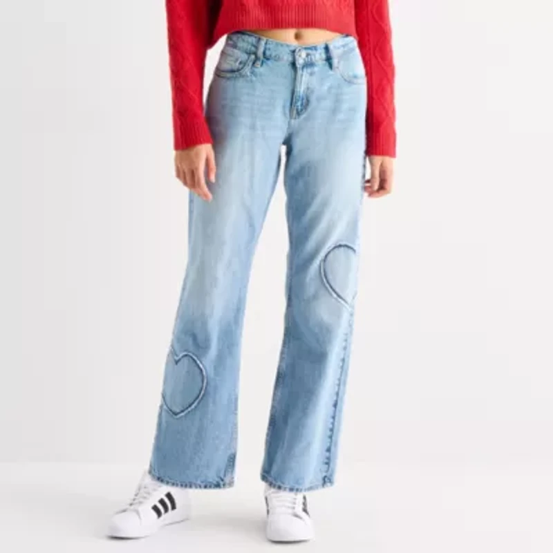 Arizona Womens Juniors Low Rise Straight Leg Jean