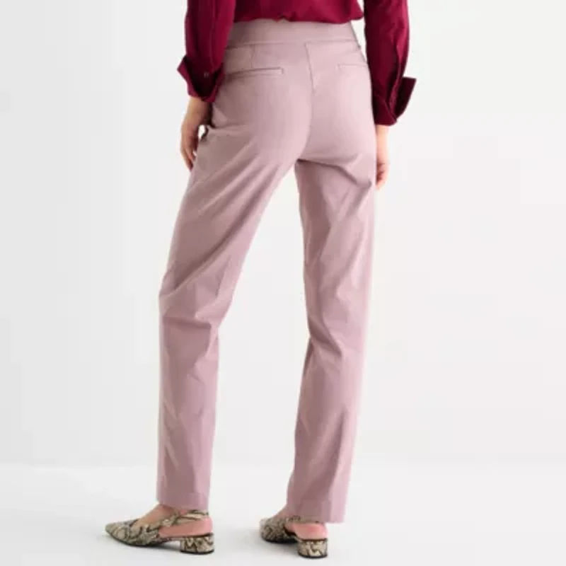 Liz Claiborne Lisa Womens Straight Mid Rise Pull-On Pant