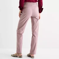 Liz Claiborne Lisa Womens Straight Mid Rise Pull-On Pant
