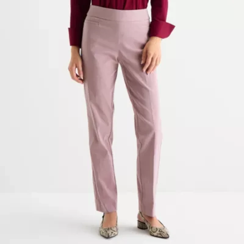 Liz Claiborne Lisa Womens Straight Mid Rise Pull-On Pant