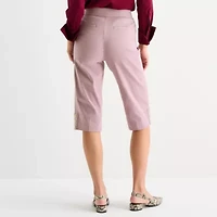 Liz Claiborne Lisa Womens Stretch Fabric Slim Mid Rise Capri Pant