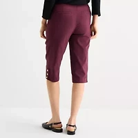Liz Claiborne Alyssa Cropped Womens Straight Mid Rise Pull-On Pant