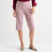 Liz Claiborne Lisa Womens Stretch Fabric Slim Mid Rise Capri Pant