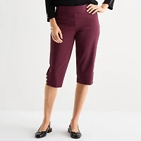 Liz Claiborne Alyssa Cropped Womens Straight Mid Rise Pull-On Pant