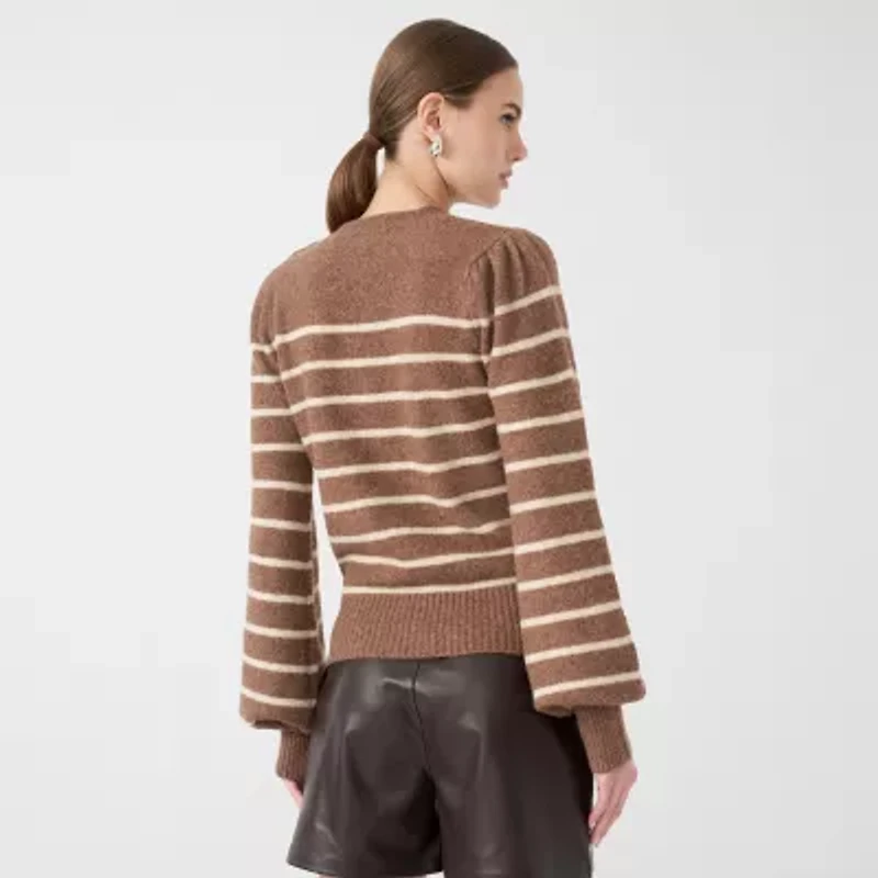 RM Rebecca Minkoff Womens Crew Neck Long Sleeve Pullover Sweater