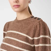 RM Rebecca Minkoff Womens Crew Neck Long Sleeve Pullover Sweater