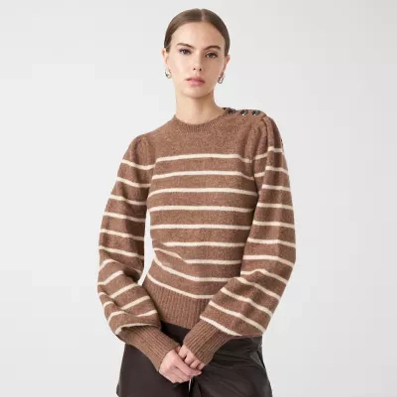 RM Rebecca Minkoff Womens Crew Neck Long Sleeve Pullover Sweater