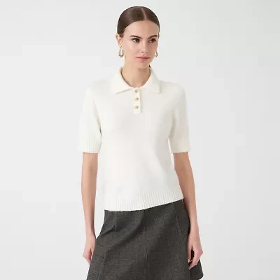 RM Rebecca Minkoff Womens Short Sleeve Polo Sweater
