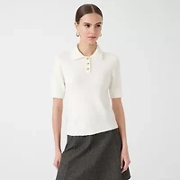 RM Rebecca Minkoff Womens Short Sleeve Polo Sweater