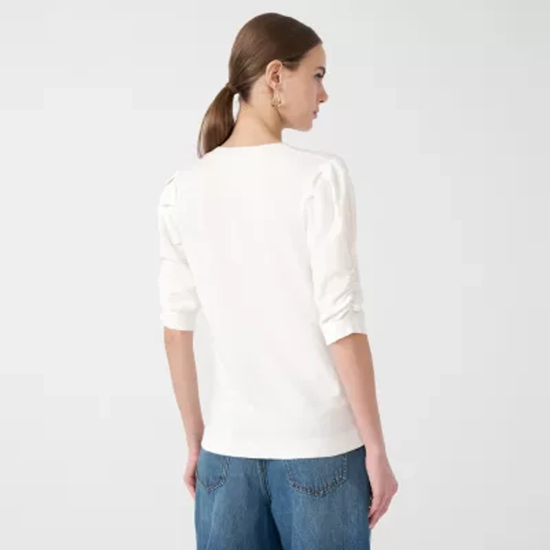 RM Rebecca Minkoff Womens Crew Neck Short Sleeve Pullover Sweater