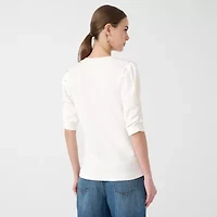 RM Rebecca Minkoff Womens Crew Neck Short Sleeve Pullover Sweater