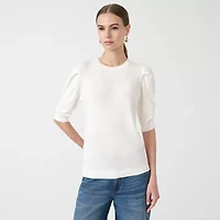RM Rebecca Minkoff Womens Crew Neck Short Sleeve Pullover Sweater