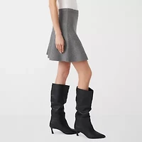 RM Rebecca Minkoff Womens Mid Rise Midi Flared Skirt