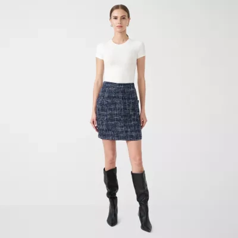 RM Rebecca Minkoff Womens Tweed Mini Skirt