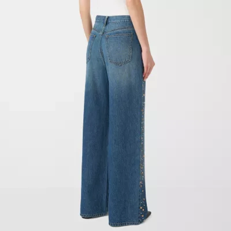 RM Rebecca Minkoff Womens Mid Rise Wide Leg Jean
