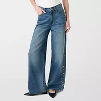 RM Rebecca Minkoff Womens Mid Rise Wide Leg Jean