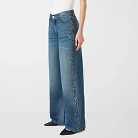 RM Rebecca Minkoff Womens Mid Rise Wide Leg Jean