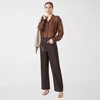 RM Rebecca Minkoff Womens Straight Mid Rise Flat Front Pant