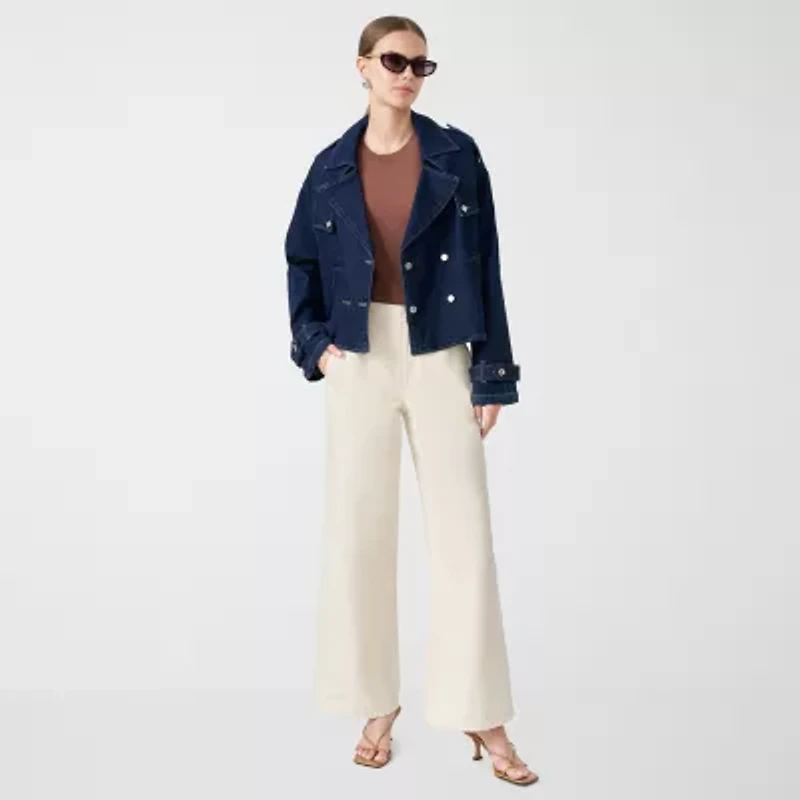RM Rebecca Minkoff Womens Denim Lightweight Trench Jacket