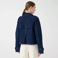 RM Rebecca Minkoff Womens Denim Lightweight Trench Jacket