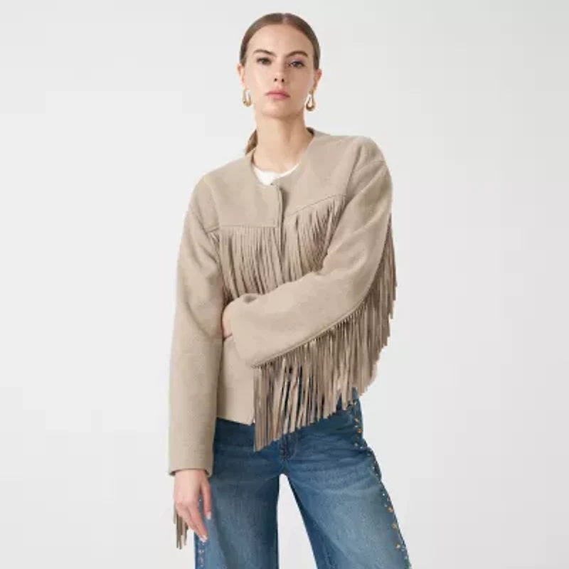 RM Rebecca Minkoff Womens Fringe Jacket