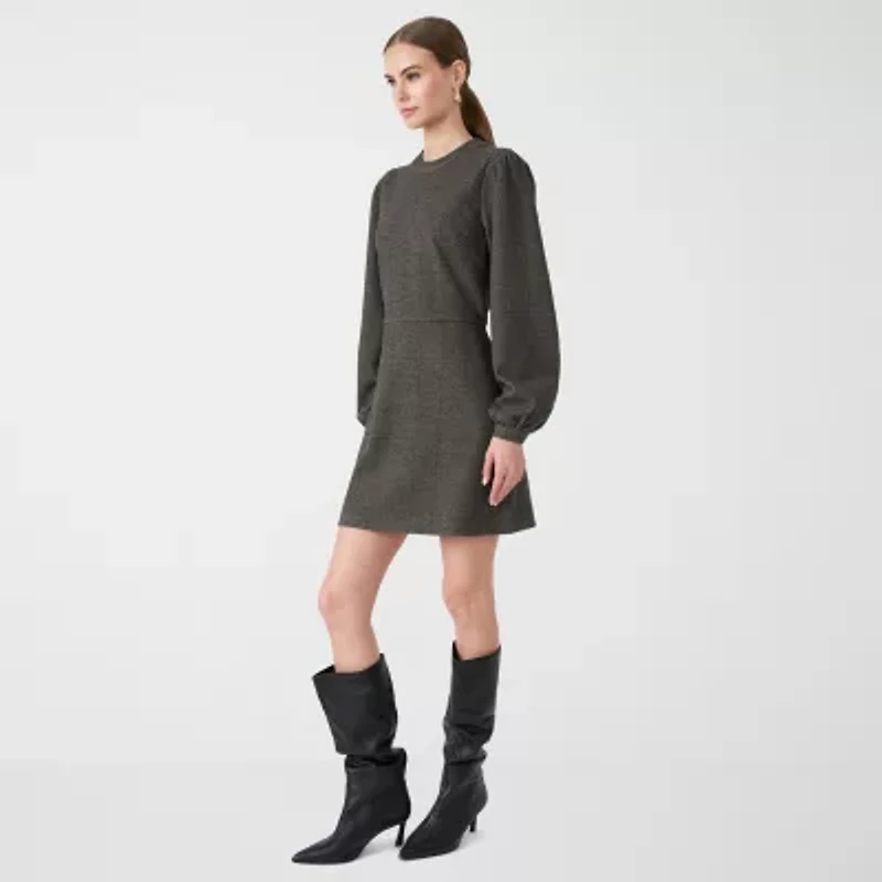 RM Rebecca Minkoff Womens Long Sleeve Midi Shift Dress