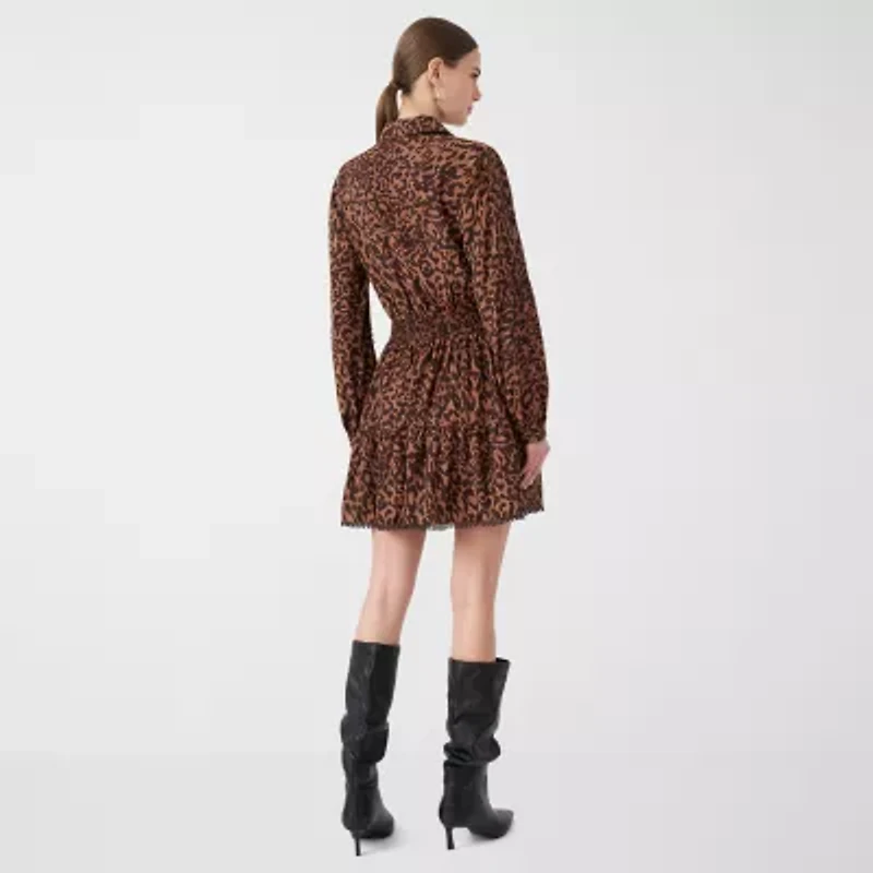 RM Rebecca Minkoff Womens Long Sleeve Midi Fit + Flare Dress