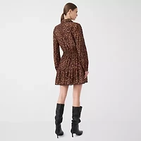 RM Rebecca Minkoff Womens Long Sleeve Midi Fit + Flare Dress