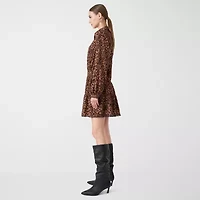 RM Rebecca Minkoff Womens Long Sleeve Midi Fit + Flare Dress