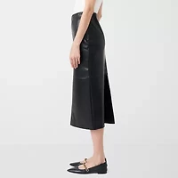 RM Rebecca Minkoff Womens Midi Faux Leather Pencil Skirt