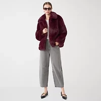 RM Rebecca Minkoff Womens Faux Fur Coat
