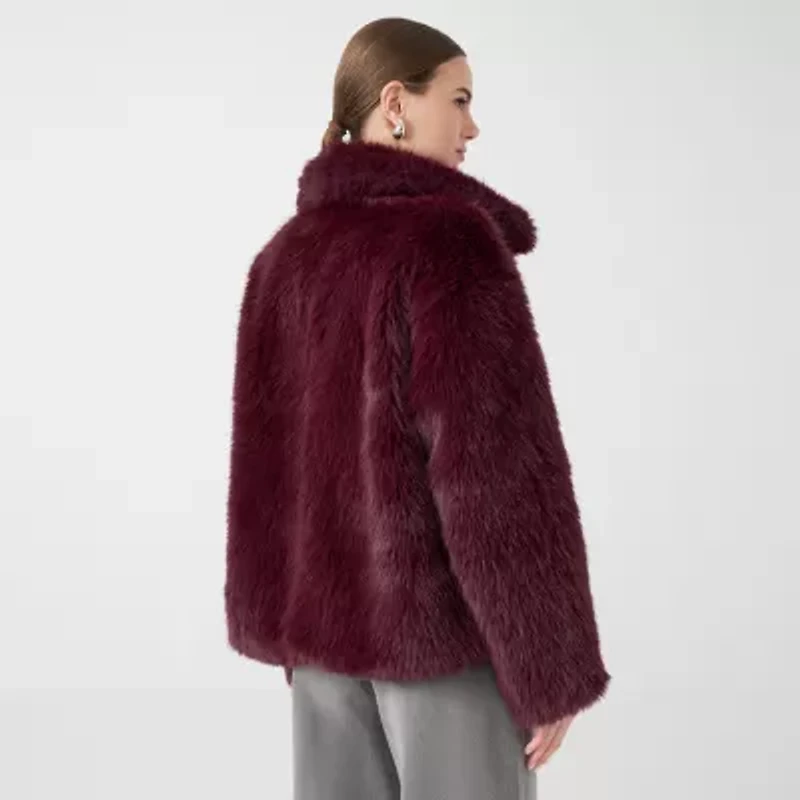 RM Rebecca Minkoff Womens Faux Fur Coat