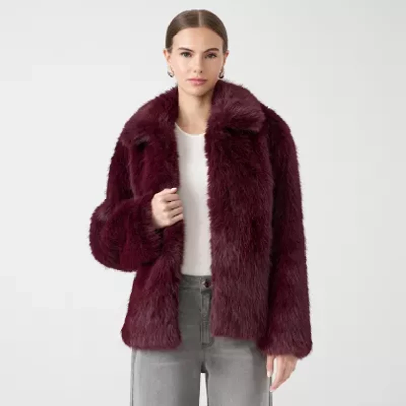 RM Rebecca Minkoff Womens Faux Fur Coat
