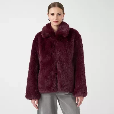 RM Rebecca Minkoff Womens Faux Fur Coat