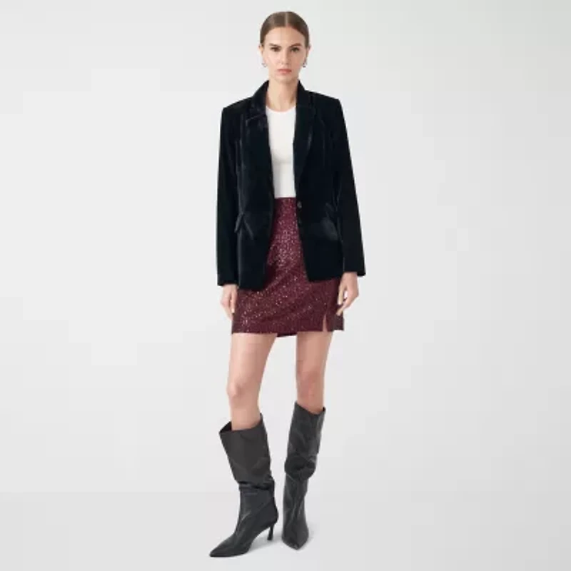 RM Rebecca Minkoff Womens Velvet Blazer