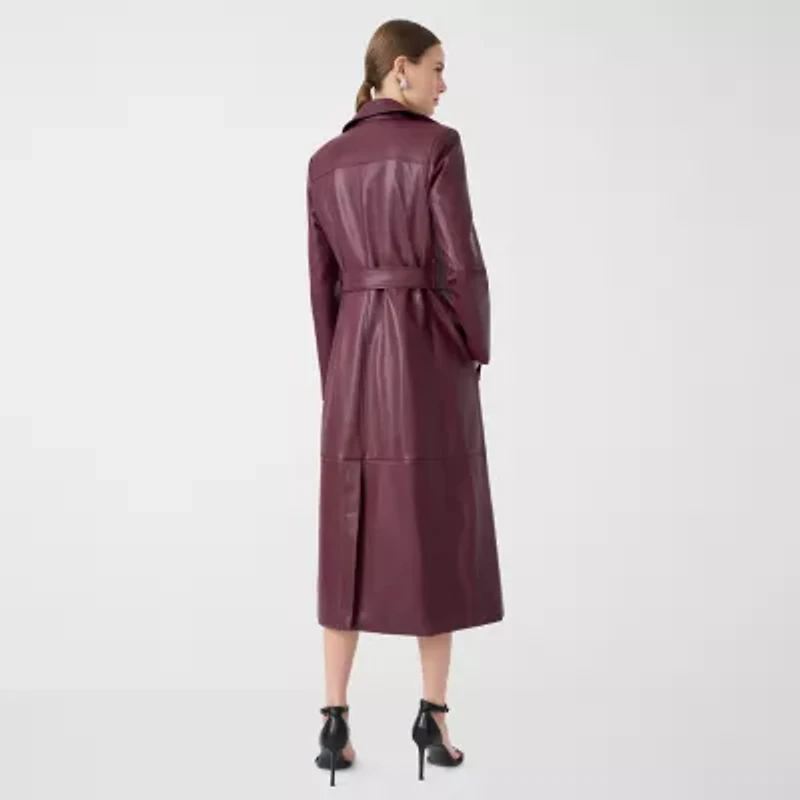 RM Rebecca Minkoff Womens Faux Leather Trench Coat