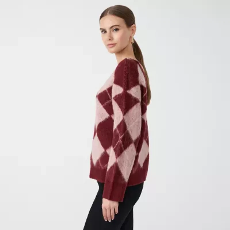 RM Rebecca Minkoff Womens V Neck Long Sleeve Pullover Sweater