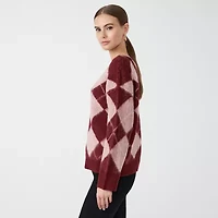 RM Rebecca Minkoff Womens V Neck Long Sleeve Pullover Sweater