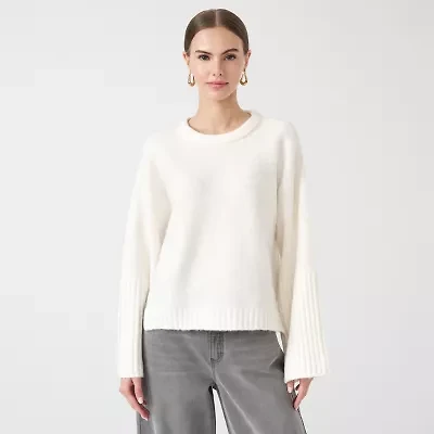 RM Rebecca Minkoff Womens Crew Neck Long Sleeve Pullover Sweater