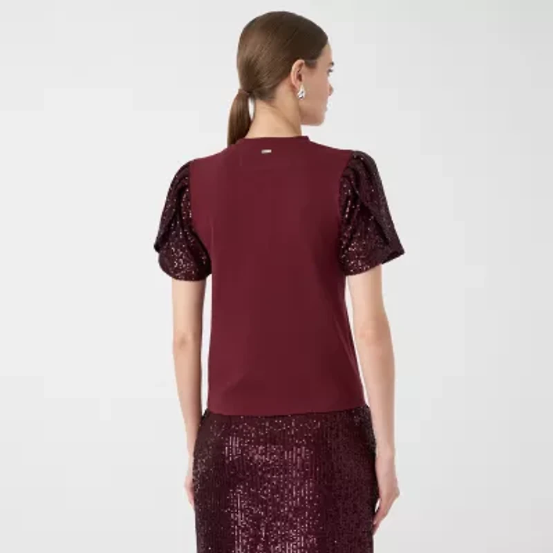 RM Rebecca Minkoff Womens Round Neck Short Sleeve T-Shirt