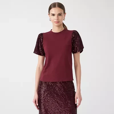 RM Rebecca Minkoff Womens Round Neck Short Sleeve T-Shirt