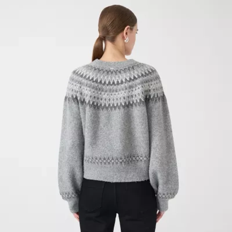 RM Rebecca Minkoff Womens Crew Neck Long Sleeve Pullover Sweater