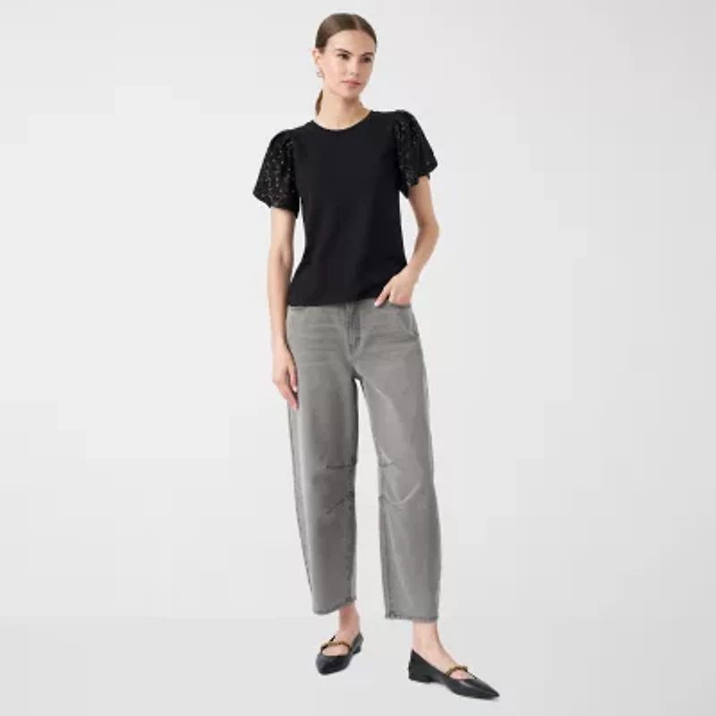 RM Rebecca Minkoff Womens Round Neck Short Sleeve T-Shirt