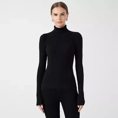 RM Rebecca Minkoff Womens Turtleneck Long Sleeve Pullover Sweater