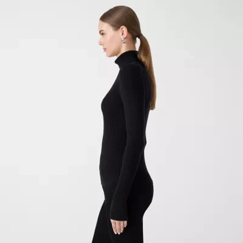 RM Rebecca Minkoff Womens Turtleneck Long Sleeve Pullover Sweater