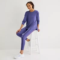 Xersion Womens Soft French Terry Crew Neck Long Sleeve Sweatshirt